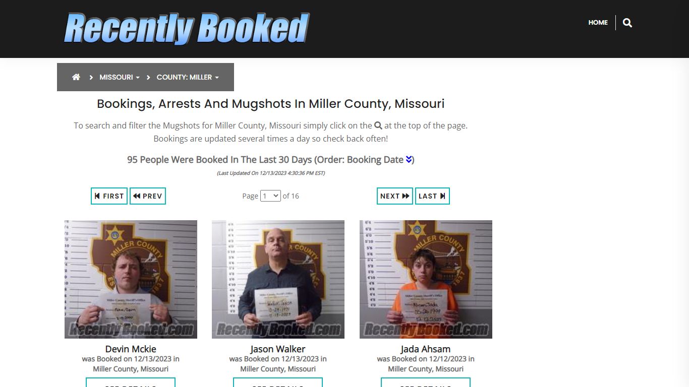 Recent bookings, Arrests, Mugshots in Miller County, Missouri